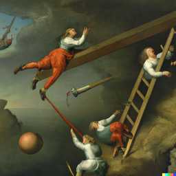 the discovery of gravity, painting from the 18th century generated by DALL·E 2